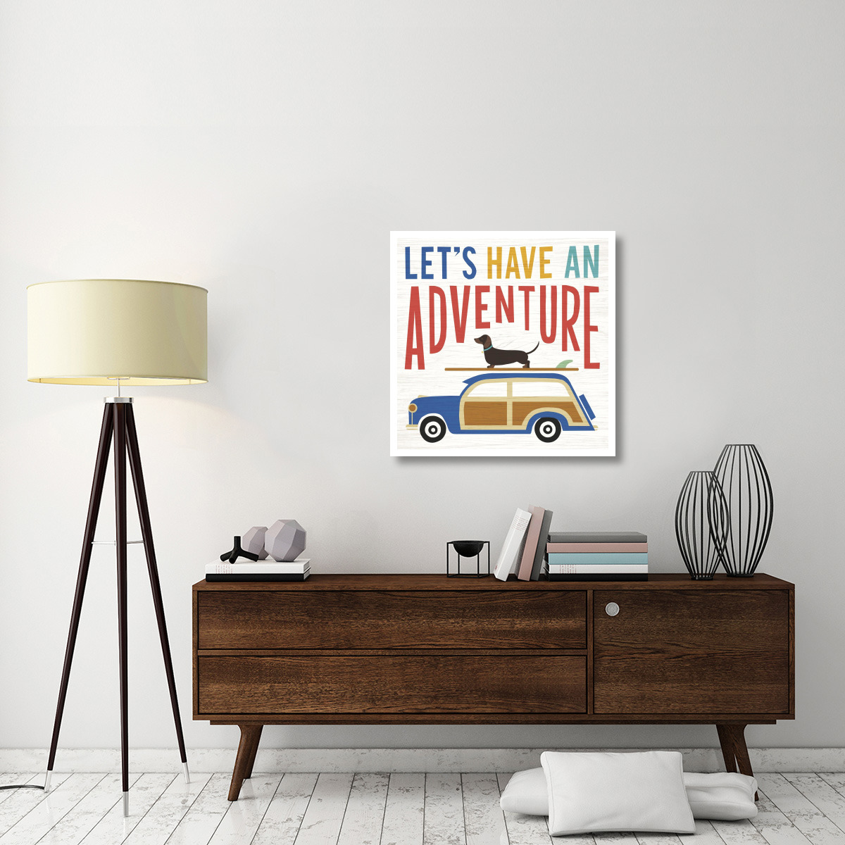Beach Bums Woodie -Paper Art-32&quotx32"