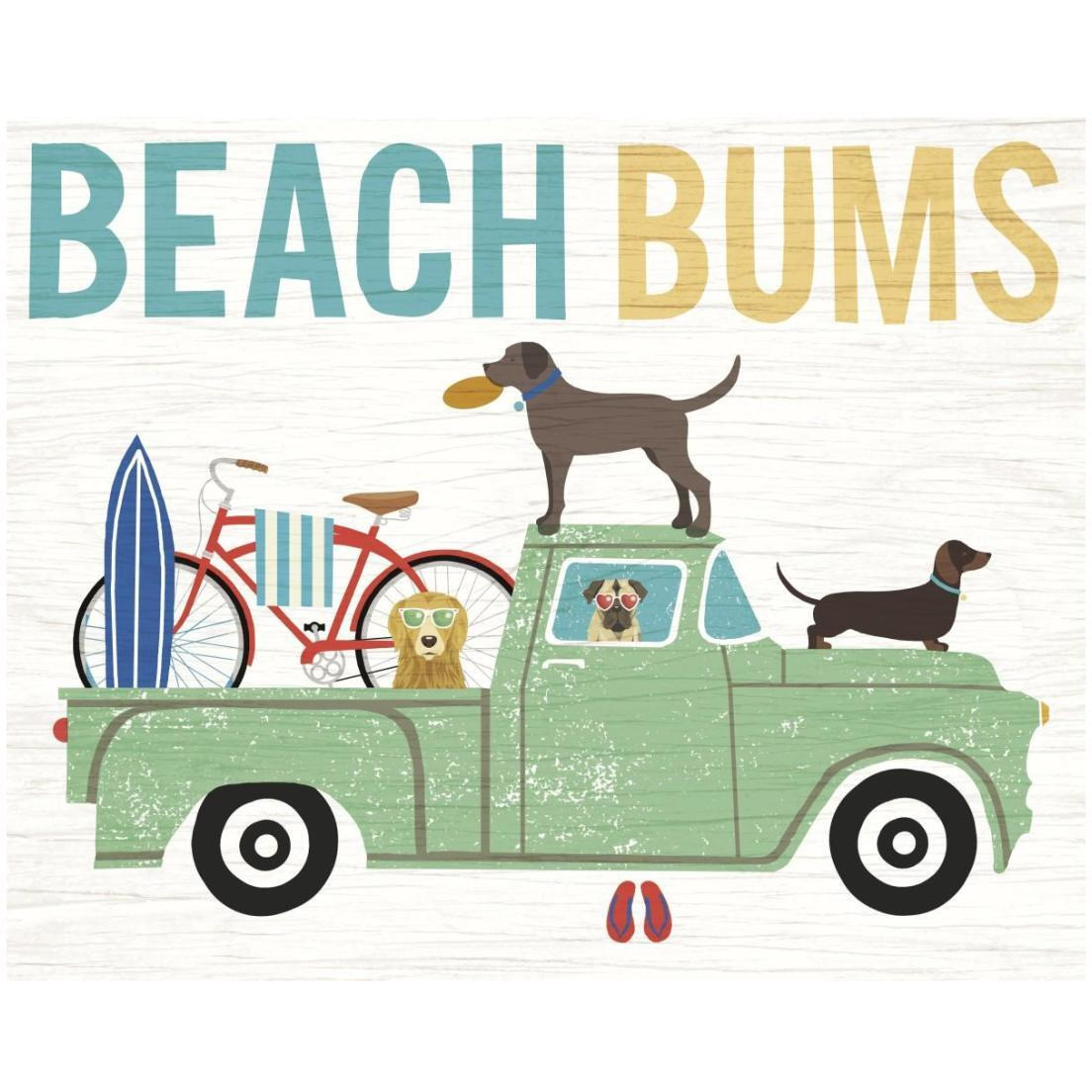 Beach Bums Truck I -Paper Art-22&quotx18"