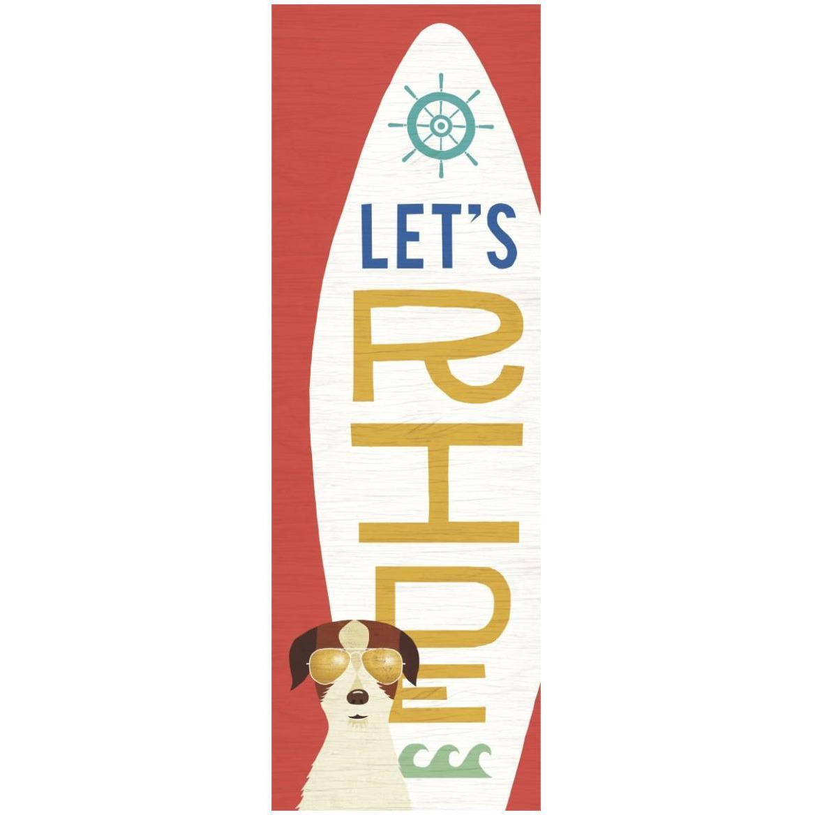 Beach Bums Terrier Surf Board -Paper Art-20&quotx56"