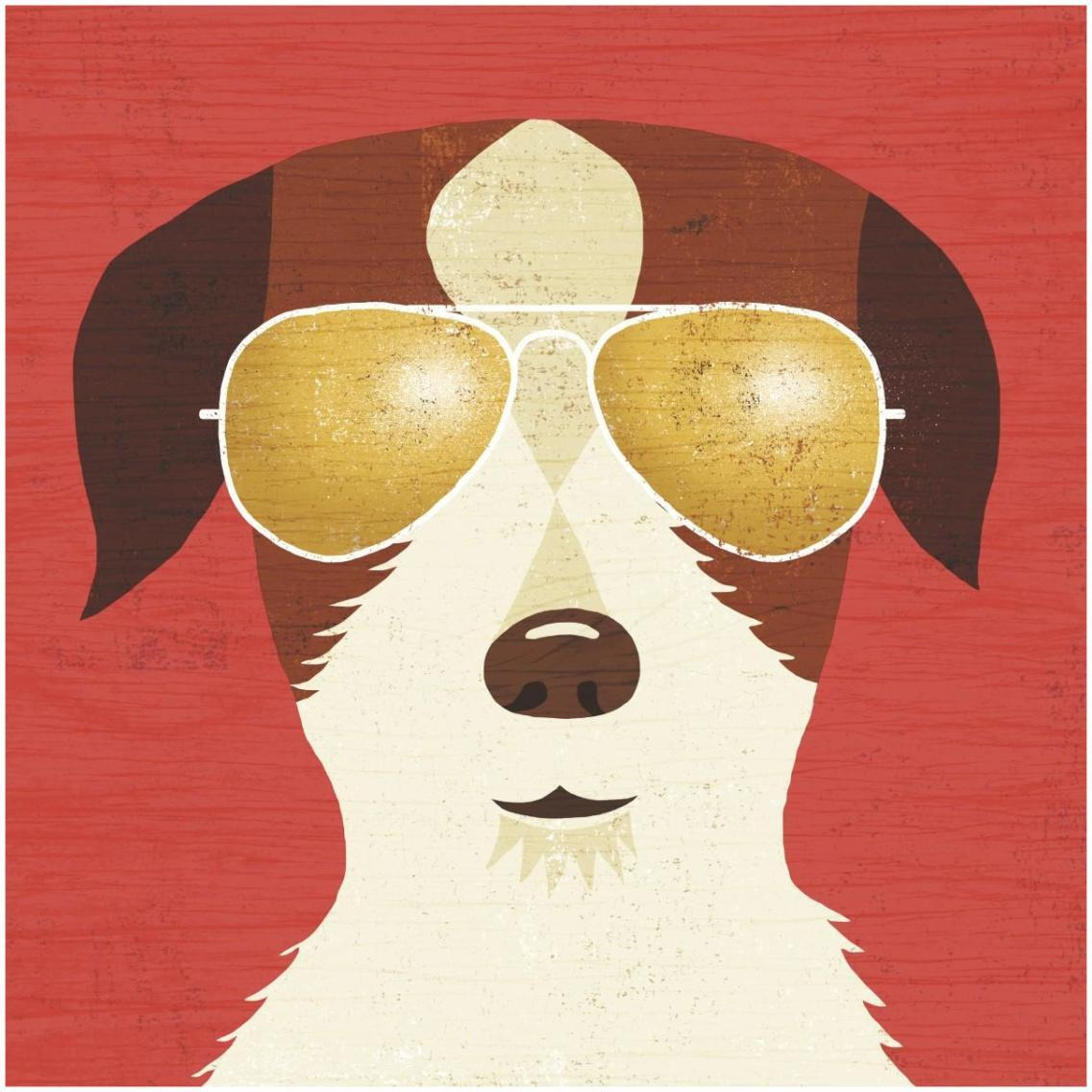Beach Bums Terrier I -Paper Art-32&quotx32"