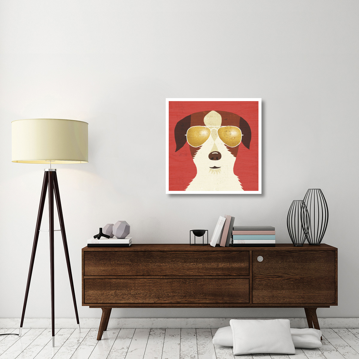 Beach Bums Terrier I -Paper Art-32&quotx32"
