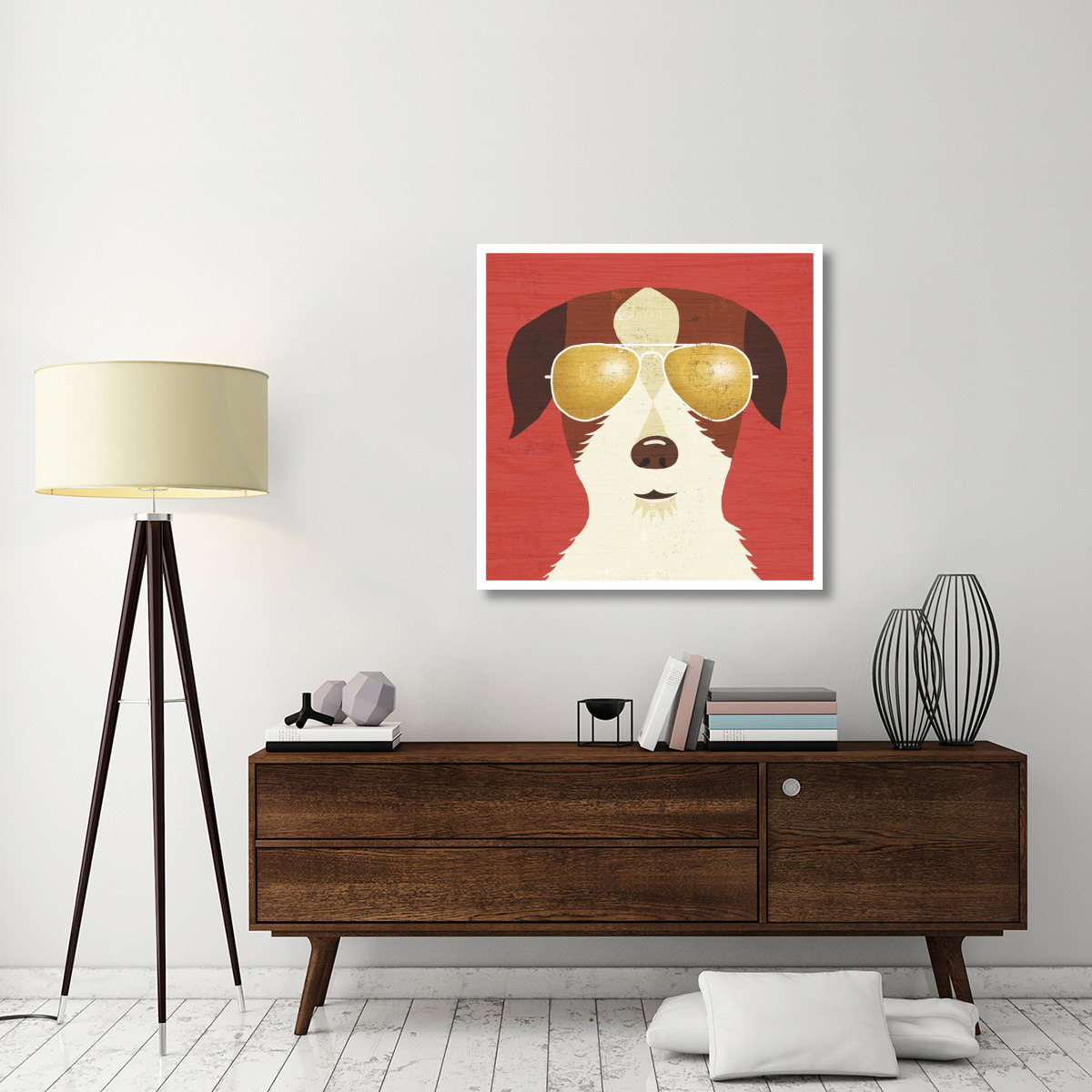 Beach Bums Terrier I -Paper Art-38&quotx38"