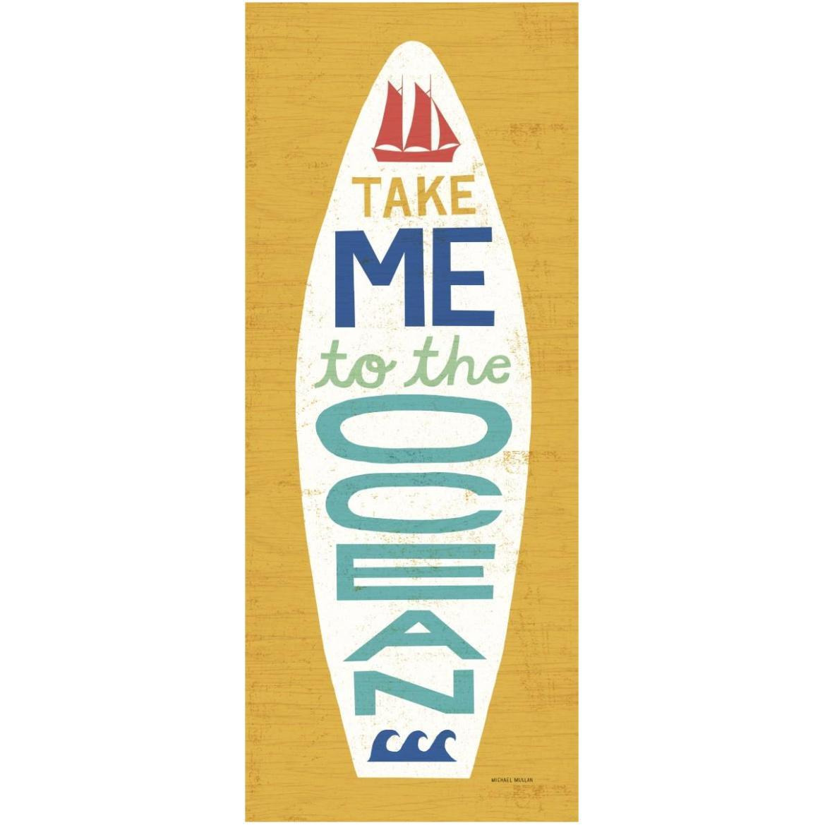 Beach Bums Surf Board IV -Paper Art-26&quotx62"