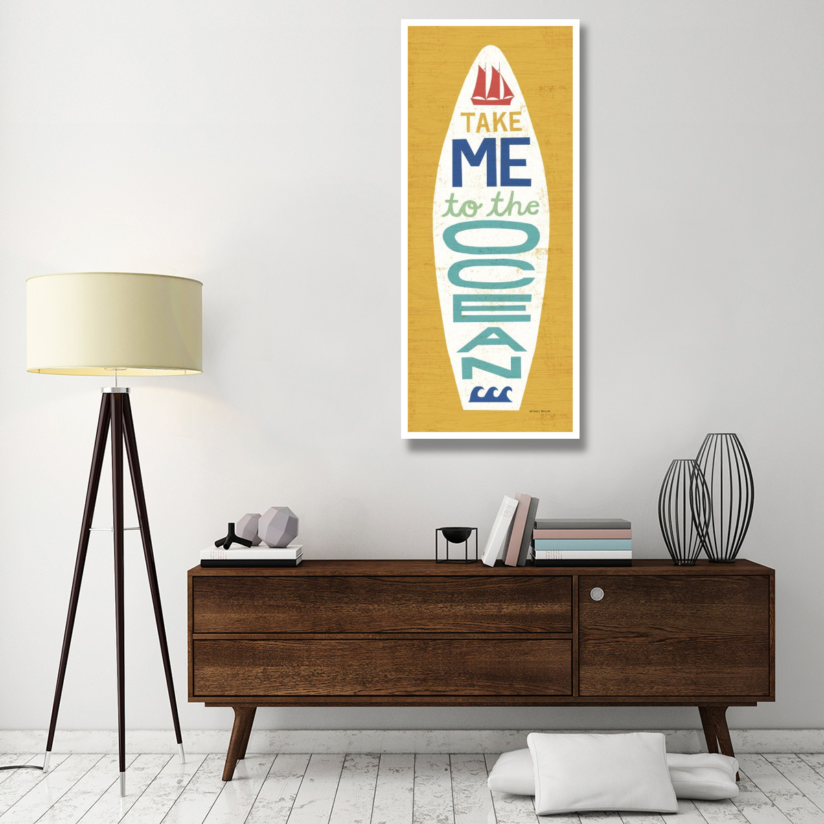 Beach Bums Surf Board IV -Paper Art-26&quotx62"