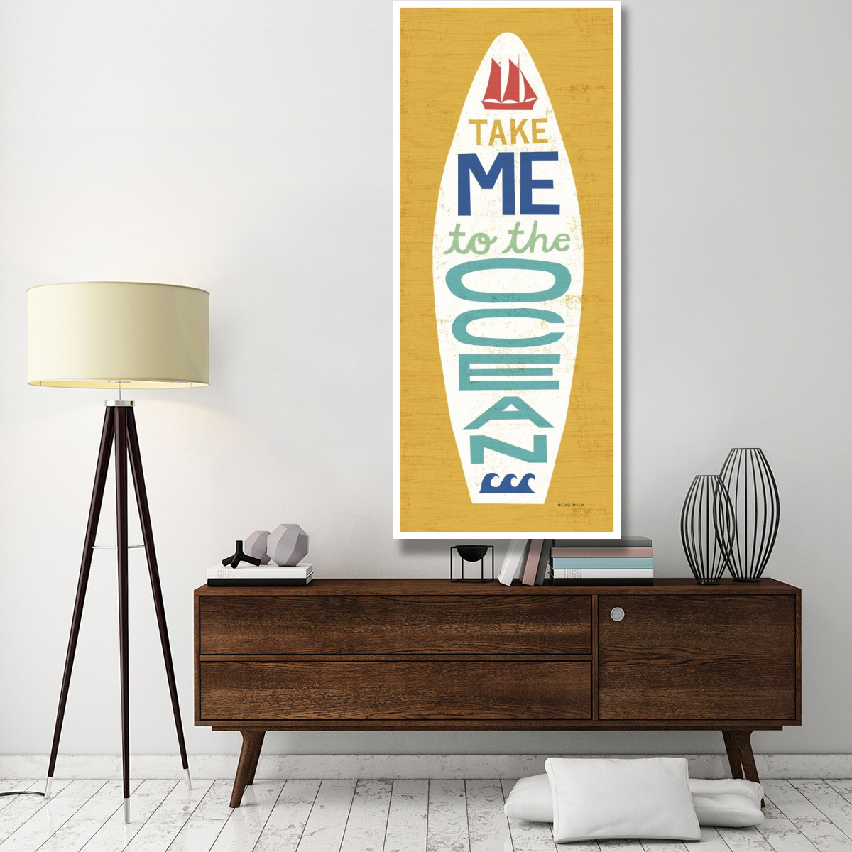 Beach Bums Surf Board IV -Paper Art-32&quotx77"