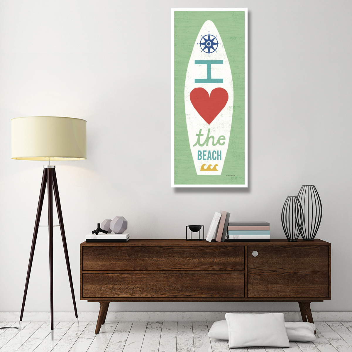Beach Bums Surf Board II -Paper Art-26&quotx62"