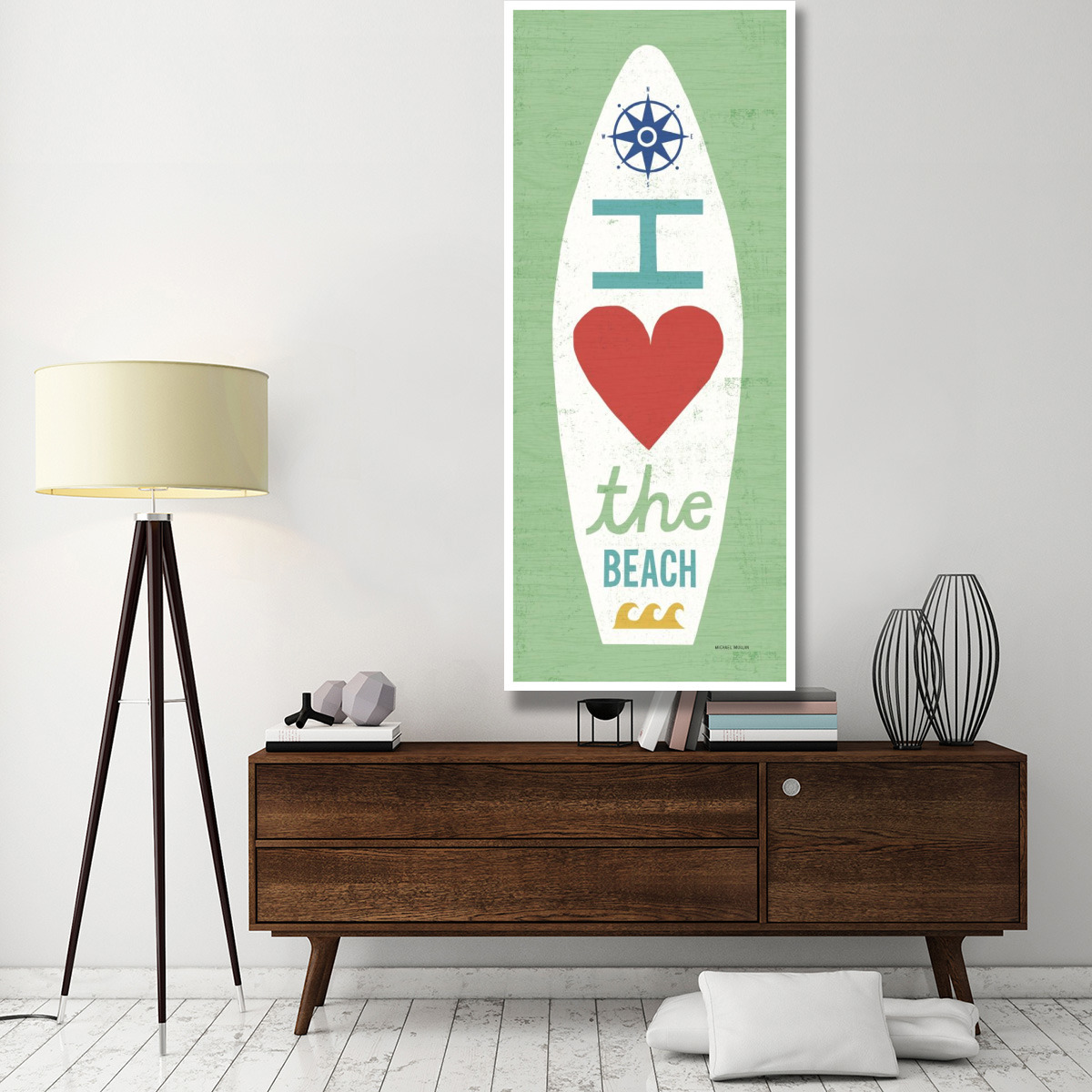 Beach Bums Surf Board II -Paper Art-32&quotx77"