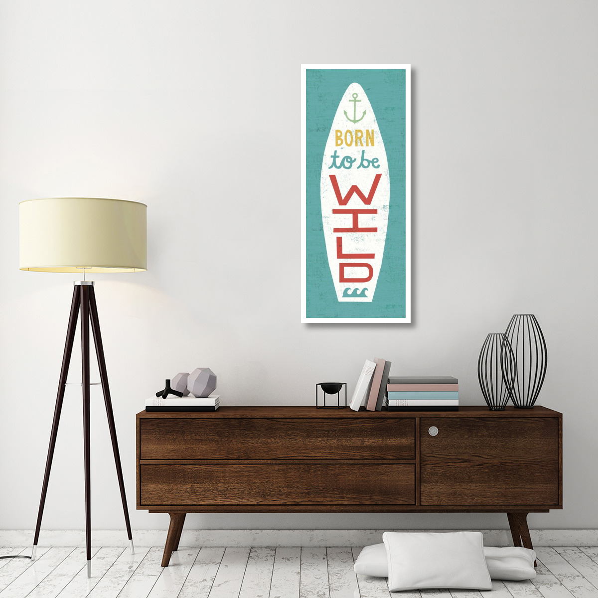 Beach Bums Surf Board I -Paper Art-22&quotx52"