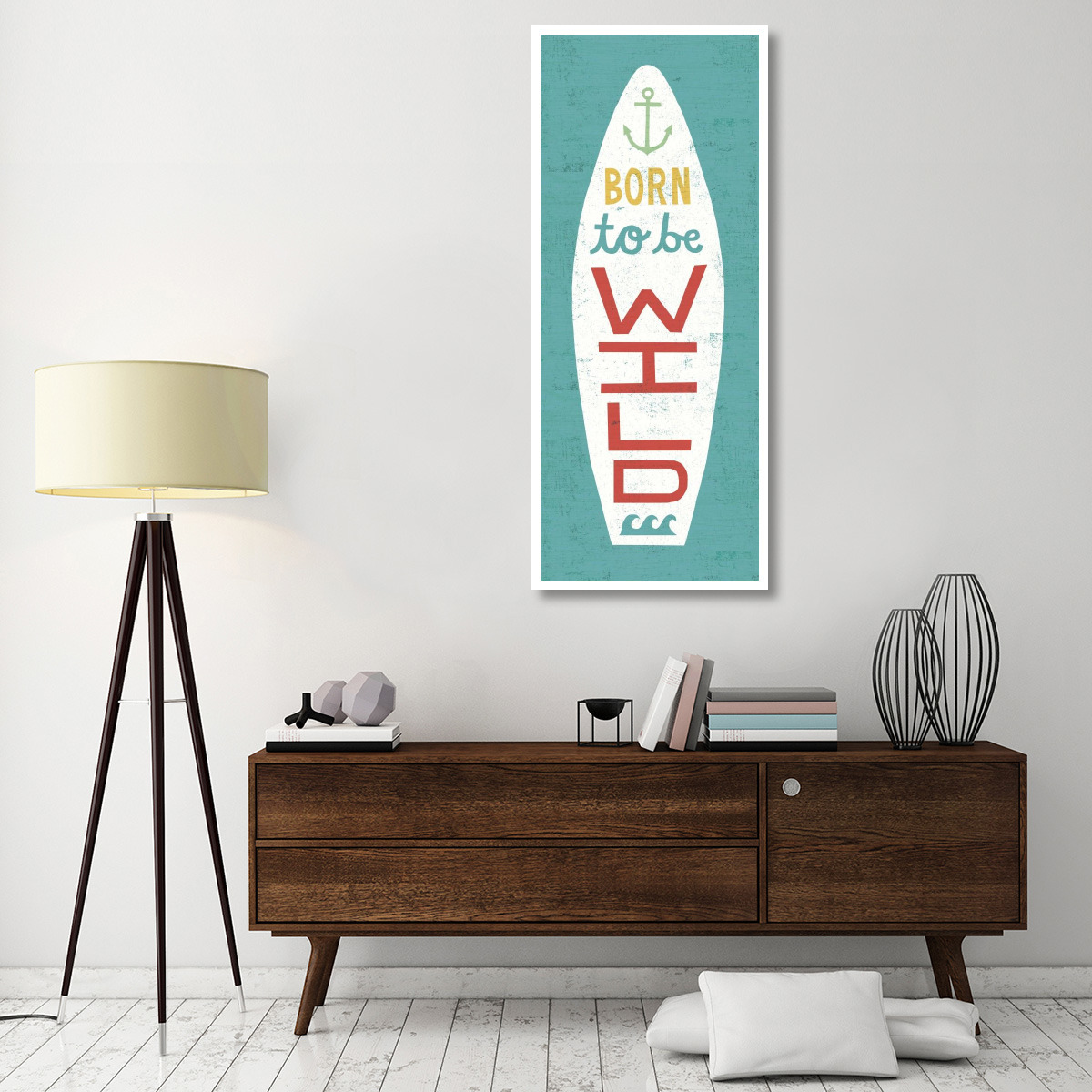 Beach Bums Surf Board I -Paper Art-26&quotx62"