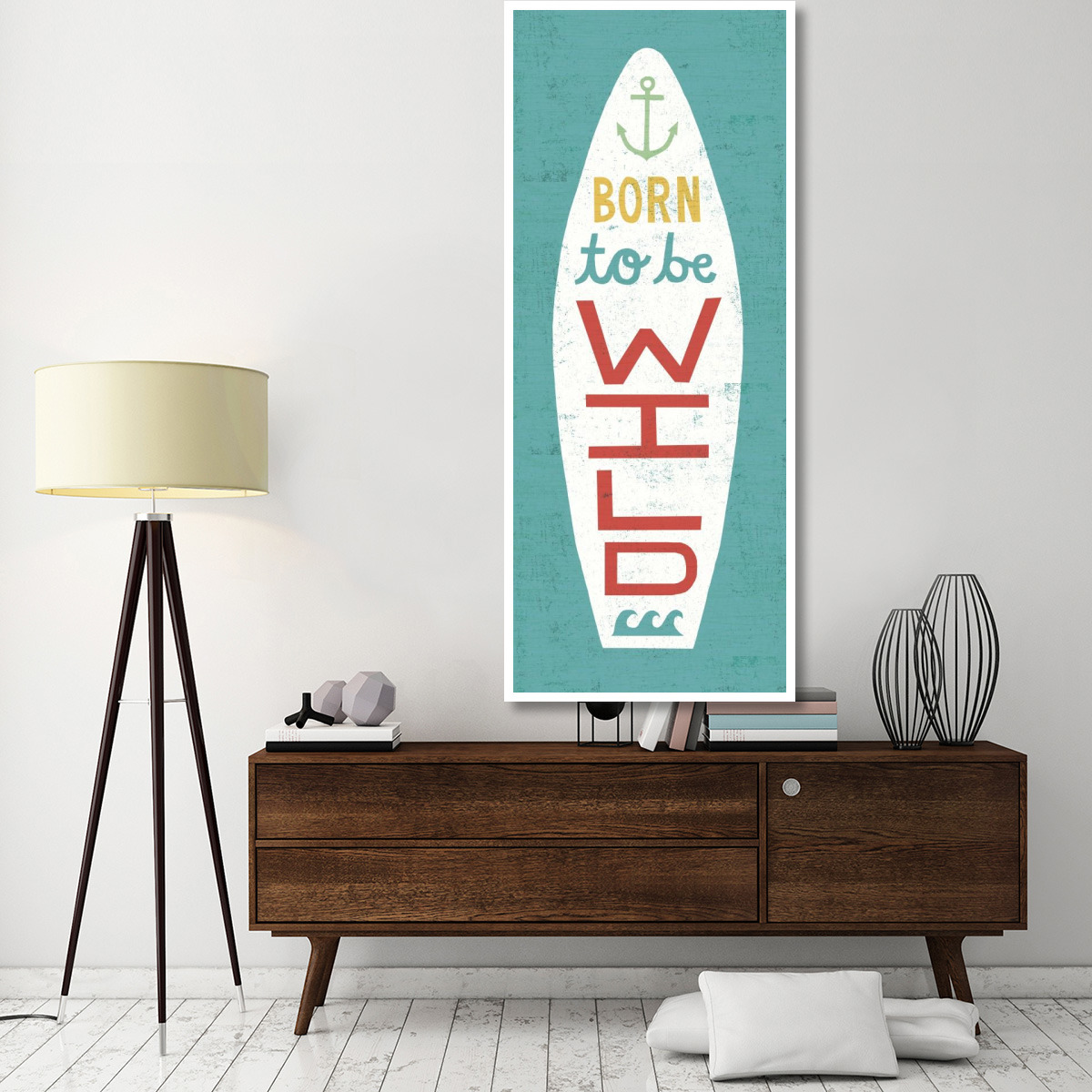 Beach Bums Surf Board I -Paper Art-32&quotx77"