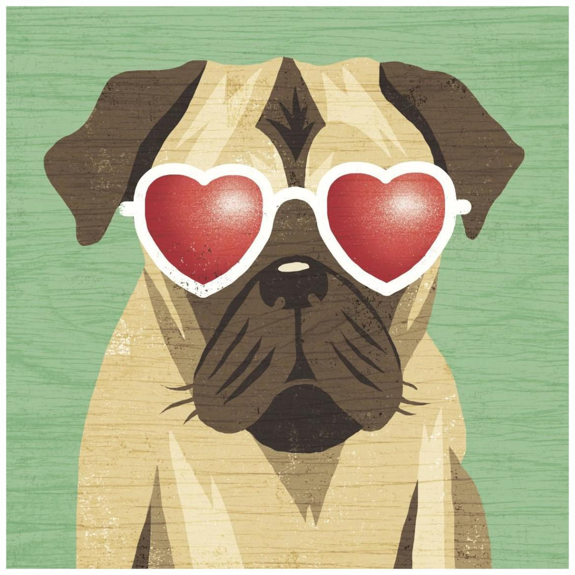 Beach Bums Pug I -Paper Art-42&quotx42"