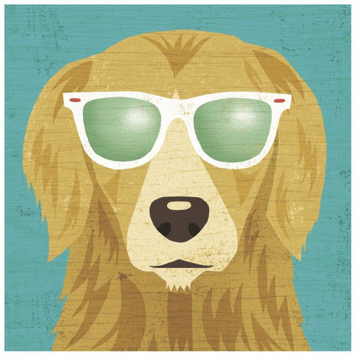 Beach Bums Golden I -Paper Art-26&quotx26"