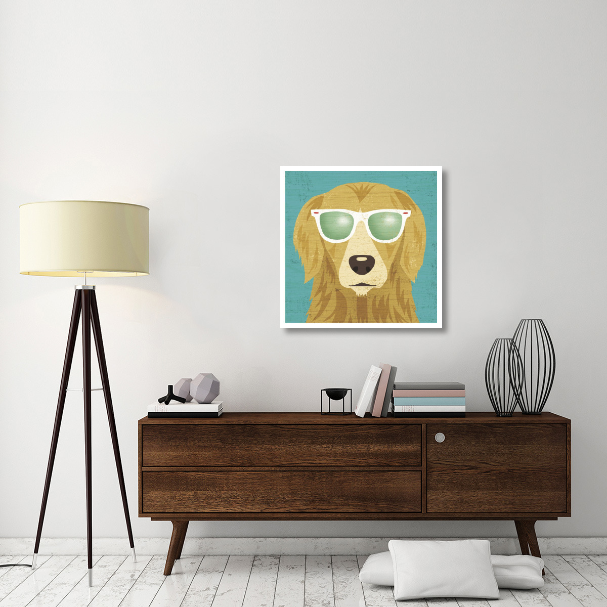 Beach Bums Golden I -Paper Art-32&quotx32"