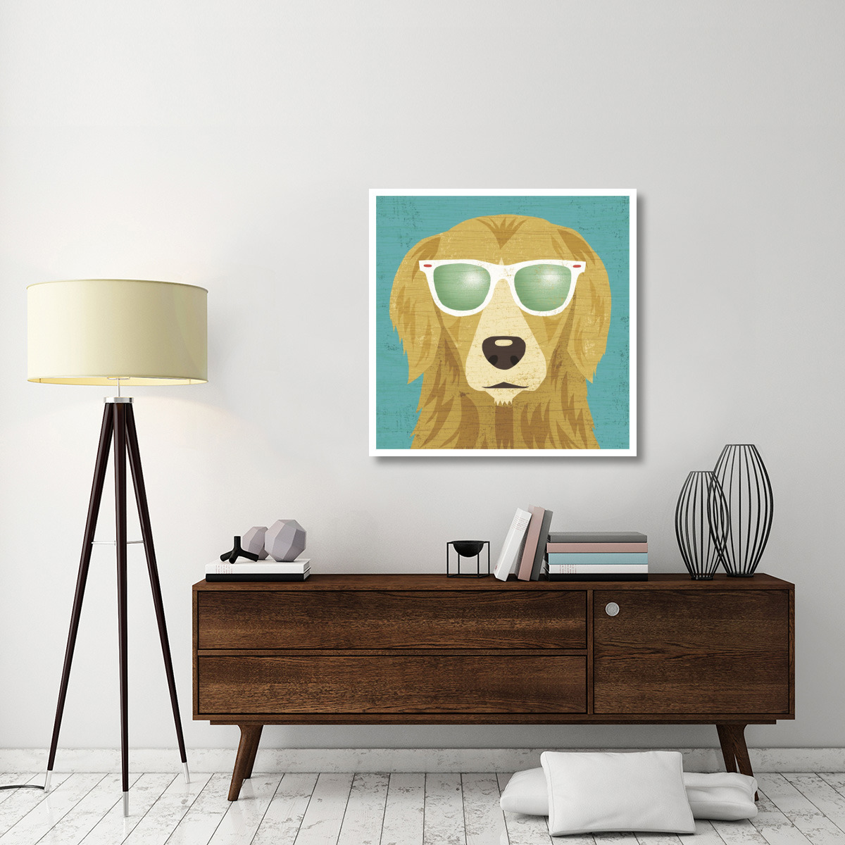 Beach Bums Golden I -Paper Art-38&quotx38"