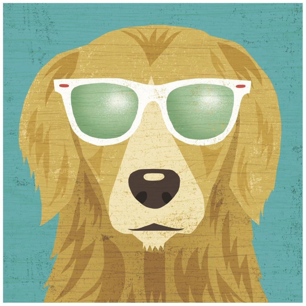 Beach Bums Golden I -Paper Art-42&quotx42"