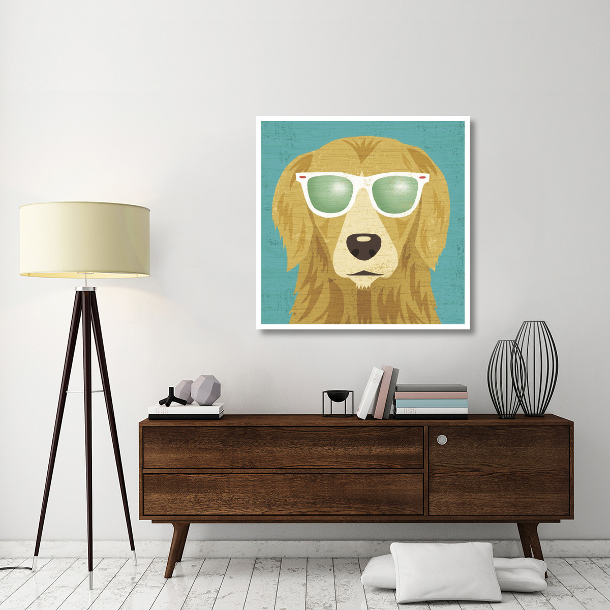 Beach Bums Golden I -Paper Art-42&quotx42"