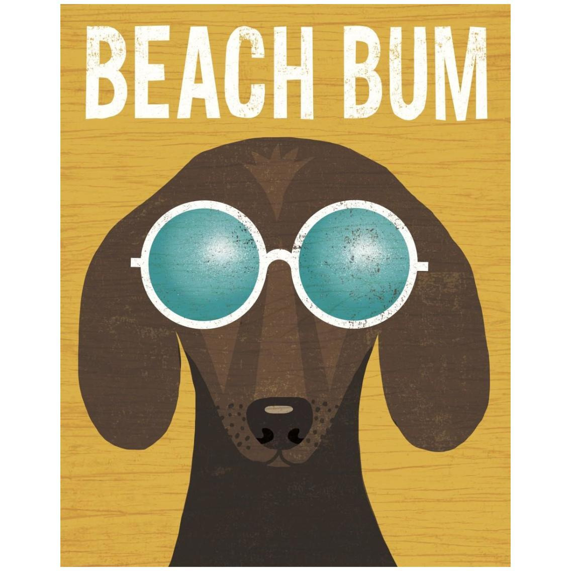 Beach Bums Dachshund I Bum -Paper Art-24&quotx30"