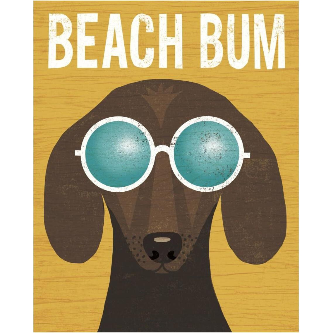 Beach Bums Dachshund I Bum -Paper Art-30&quotx37"