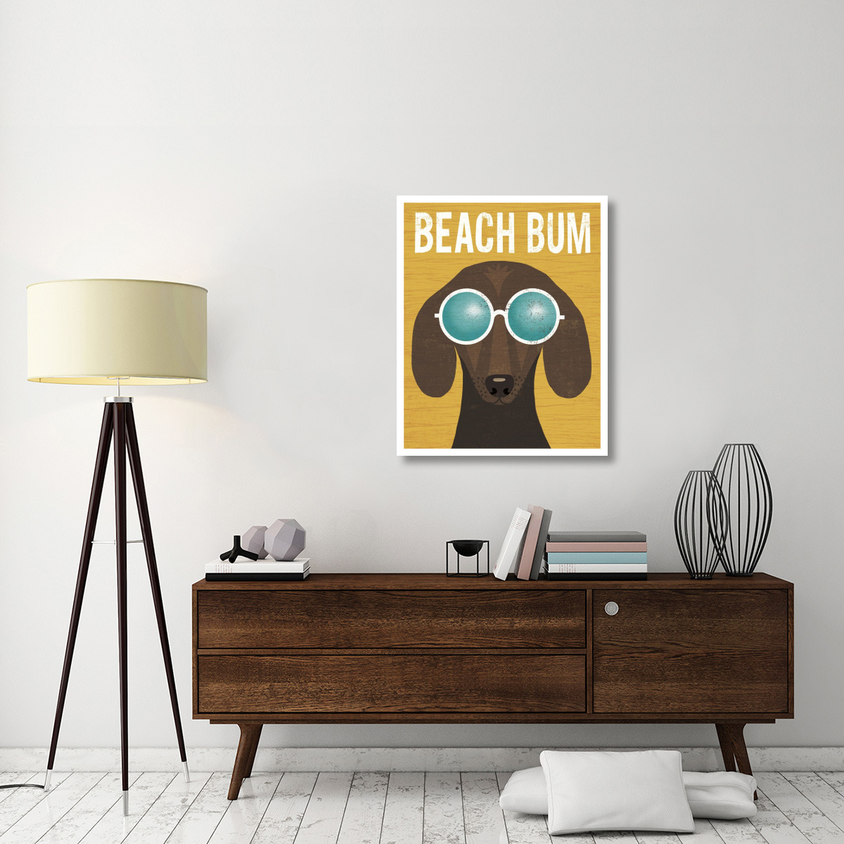 Beach Bums Dachshund I Bum -Paper Art-30&quotx37"
