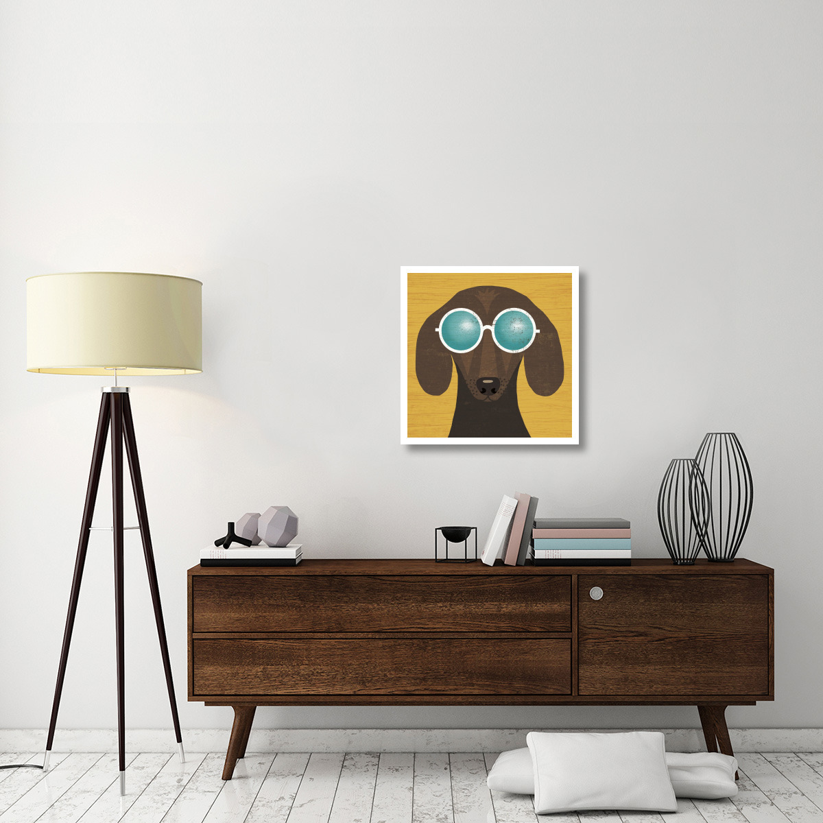 Beach Bums Dachshund I -Paper Art-26&quotx26"