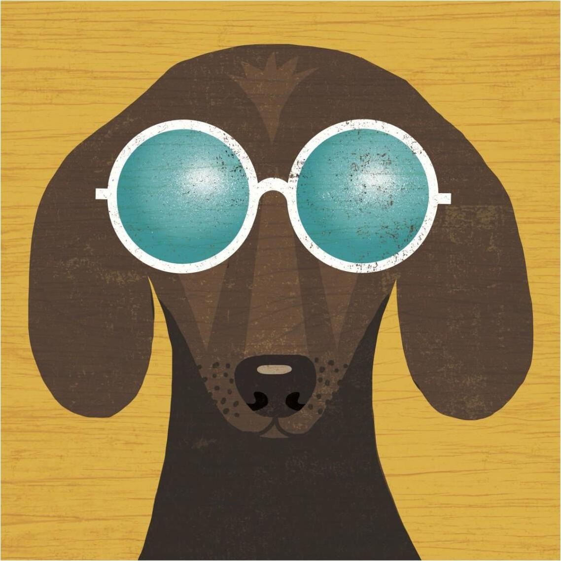 Beach Bums Dachshund I -Paper Art-38&quotx38"