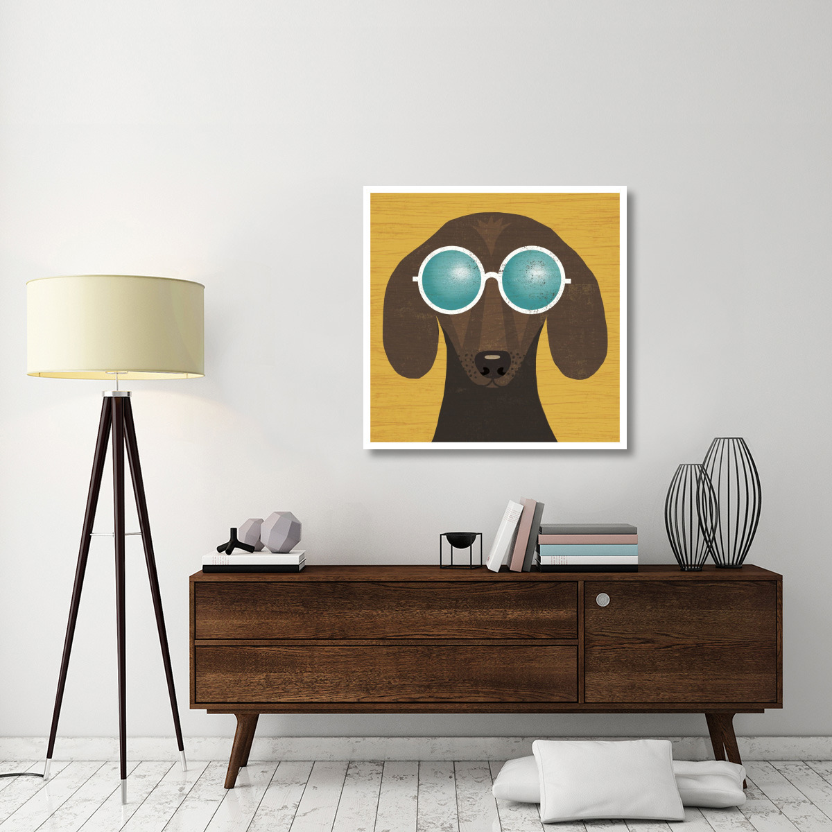 Beach Bums Dachshund I -Paper Art-38&quotx38"
