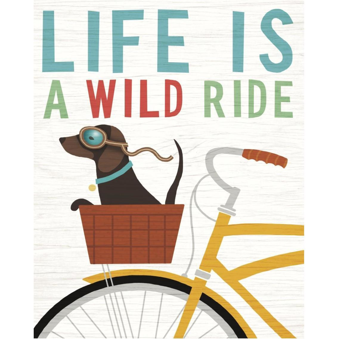Beach Bums Dachshund Bicycle I Life -Paper Art-30&quotx37"