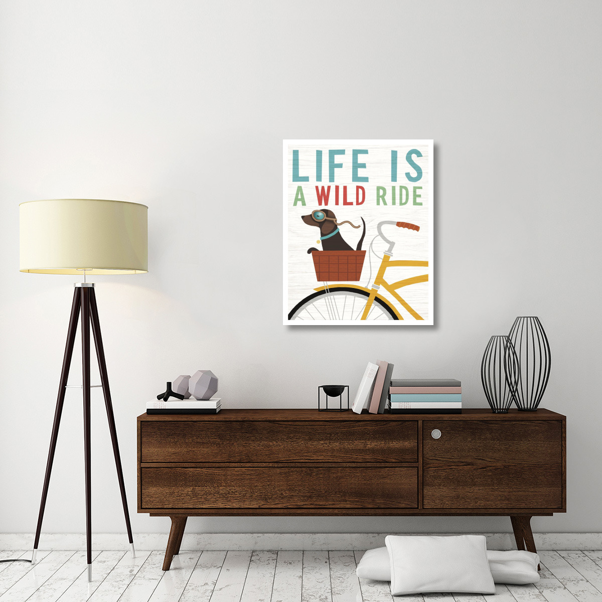 Beach Bums Dachshund Bicycle I Life -Paper Art-30&quotx37"