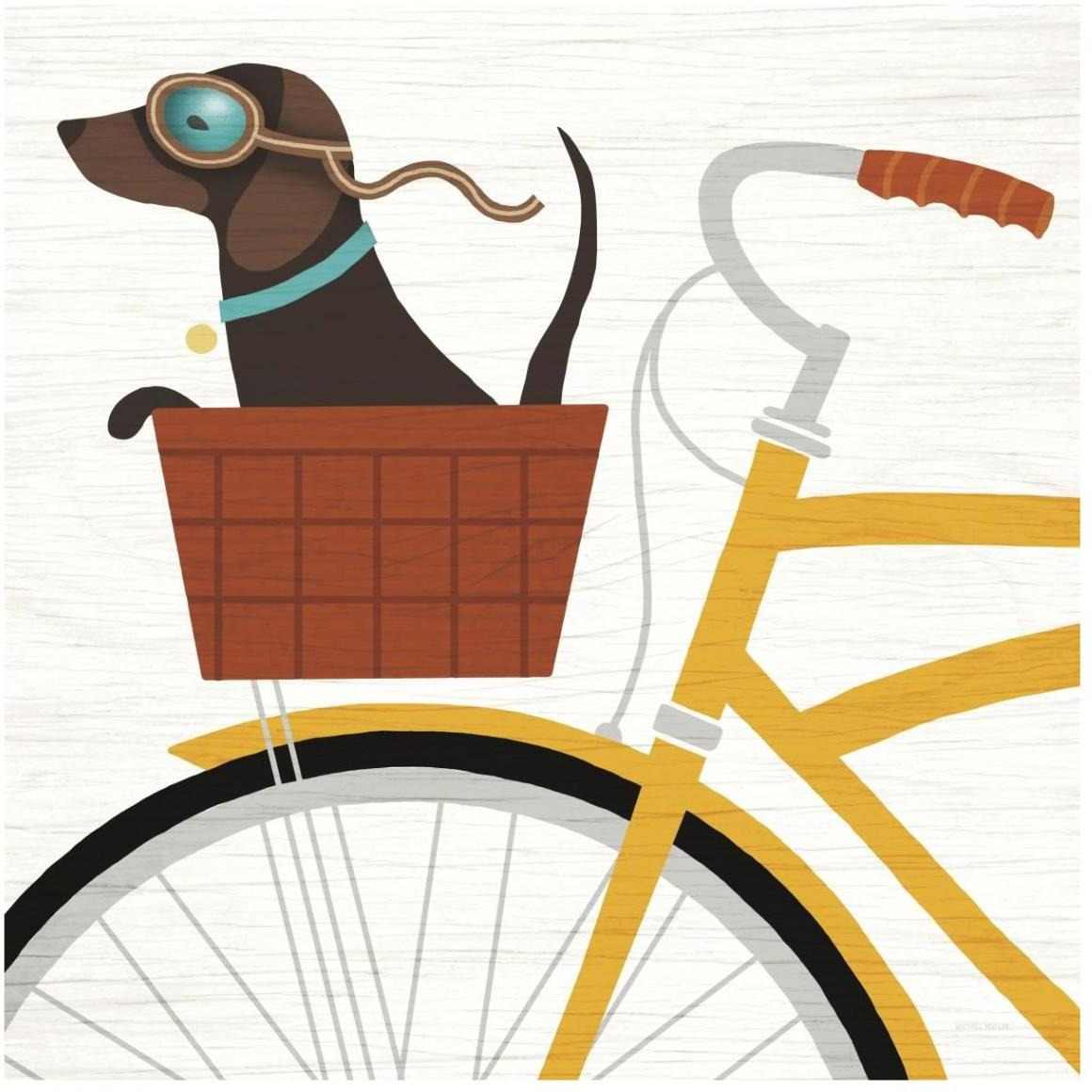 Beach Bums Dachshund Bicycle I -Paper Art-42&quotx42"