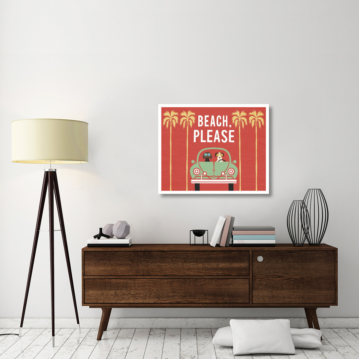 Beach Bums Beetle I -Paper Art-37&quotx30"