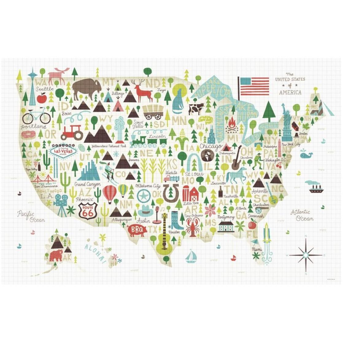 Illustrated USA -Paper Art-26&quotx18"