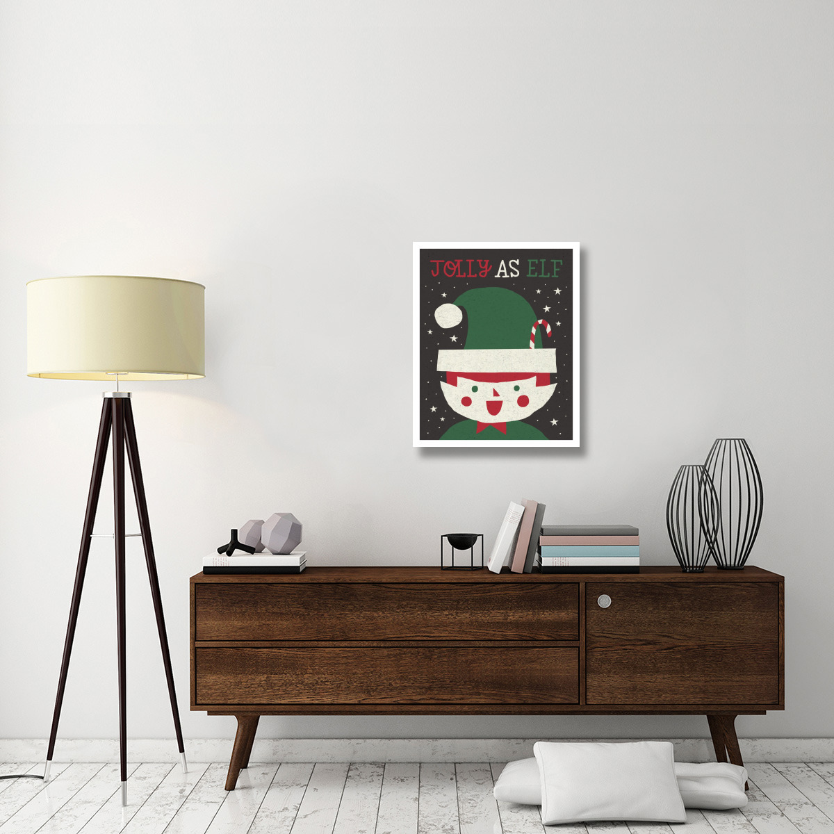 Jolly Holiday Elf -Paper Art-24&quotx30"