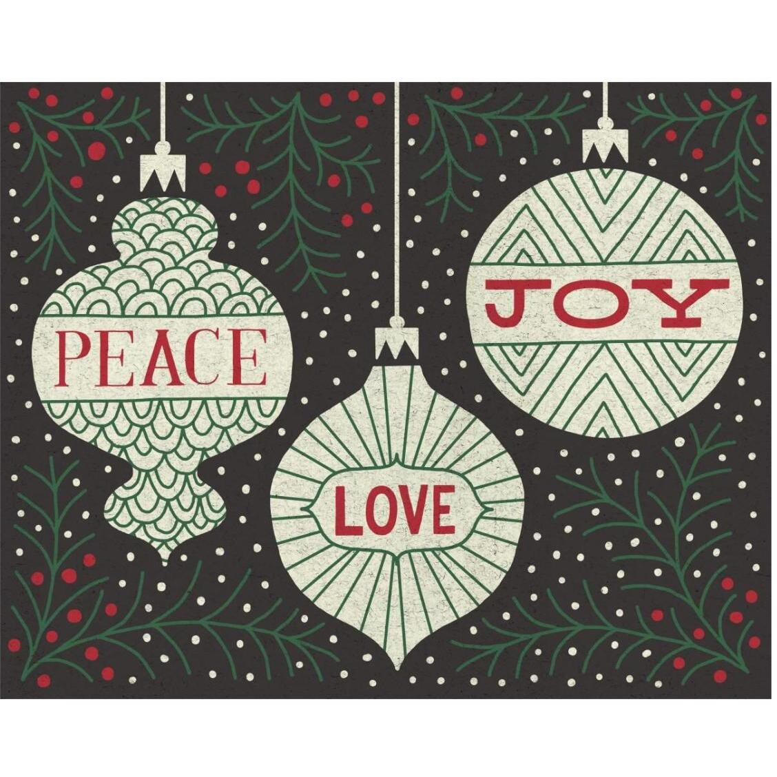 Jolly Holiday Ornaments Peace Love Joy -Paper Art-30&quotx24"