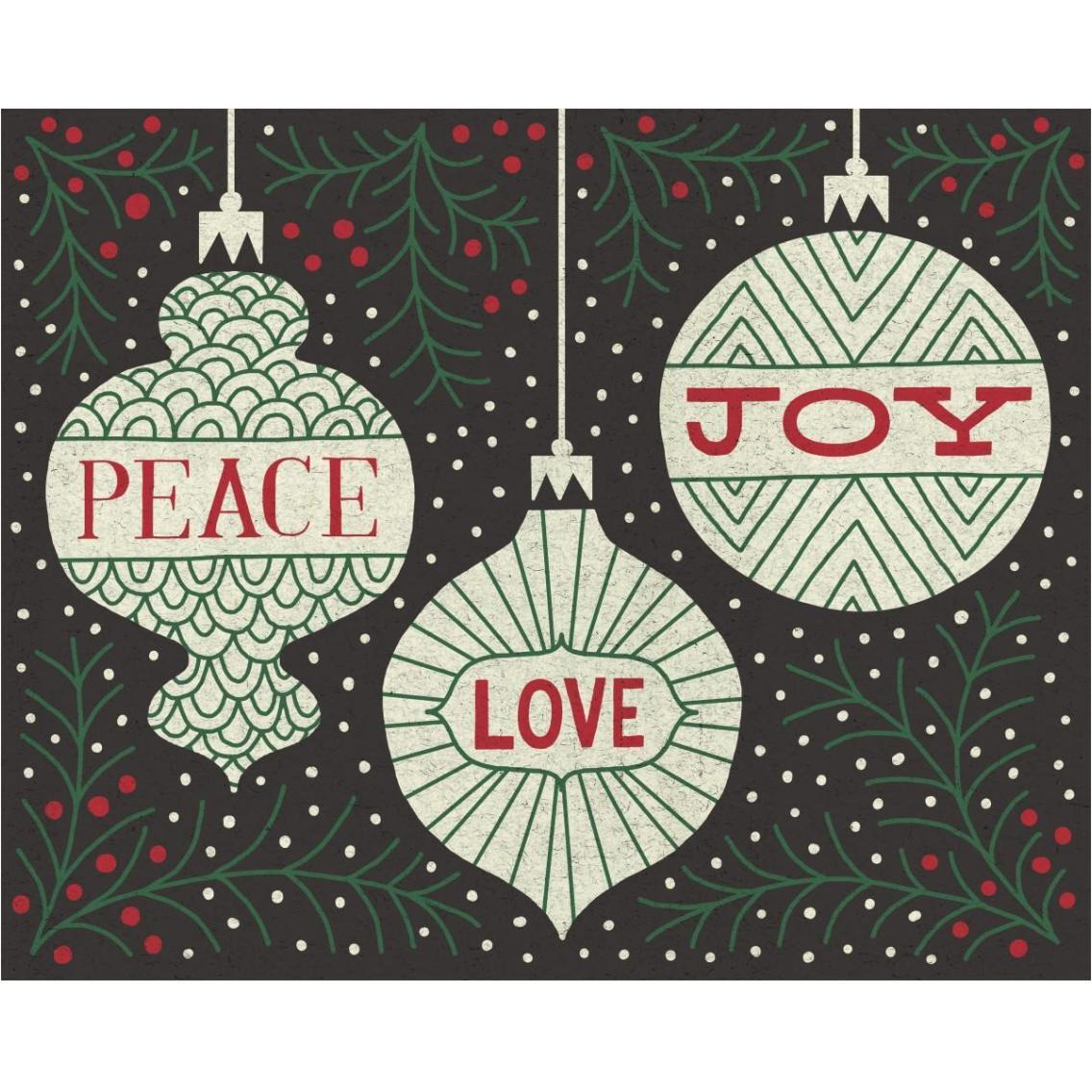 Jolly Holiday Ornaments Peace Love Joy -Paper Art-37&quotx30"