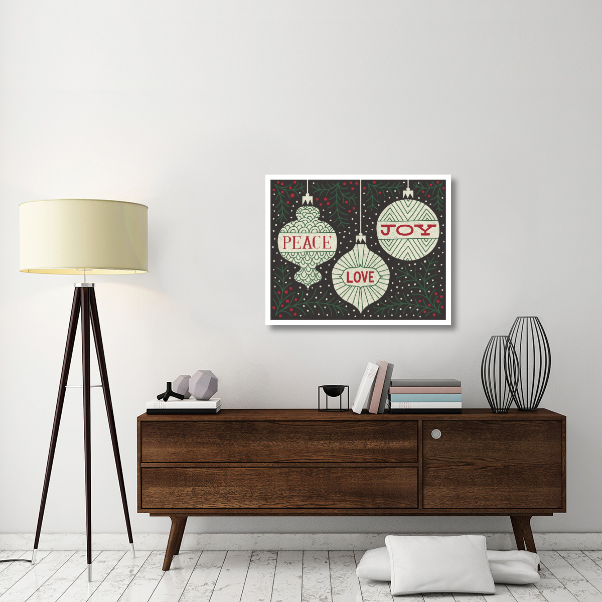 Jolly Holiday Ornaments Peace Love Joy -Paper Art-37&quotx30"