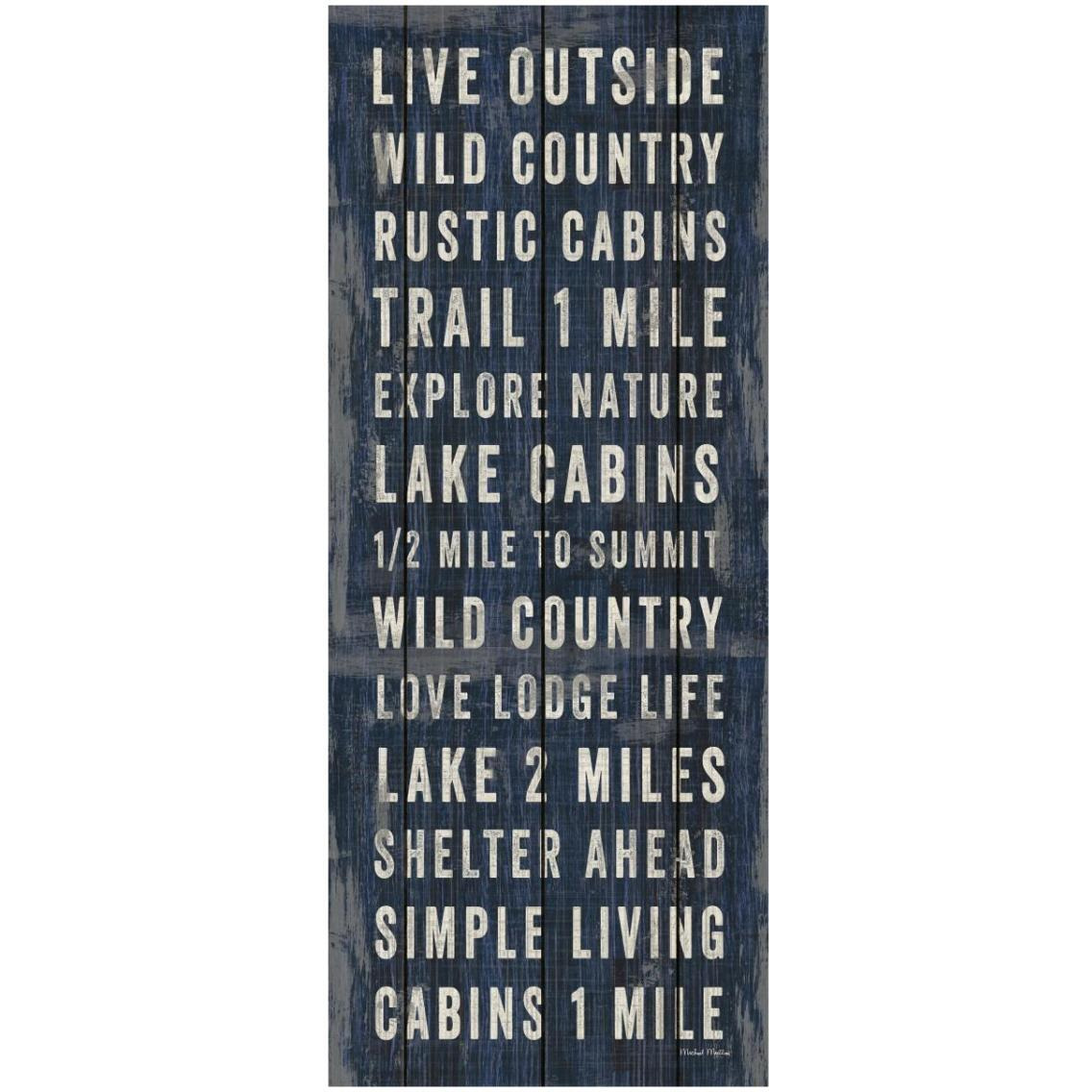 Simple Living Blue Panel I -Paper Art-14&quotx32"