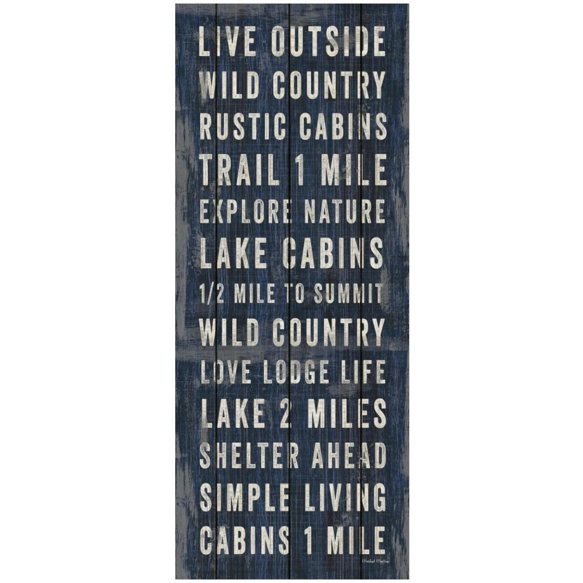 Simple Living Blue Panel I -Paper Art-22&quotx52"