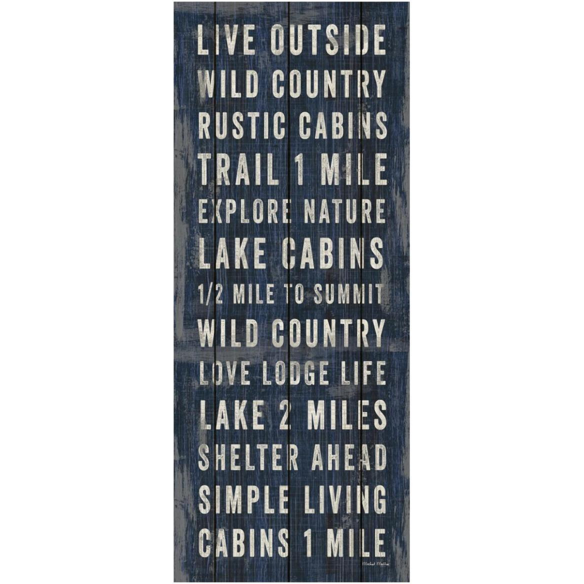 Simple Living Blue Panel I -Paper Art-26&quotx62"