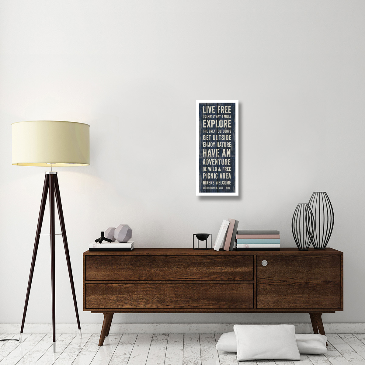 Simple Living Blue Panel II -Paper Art-14&quotx32"