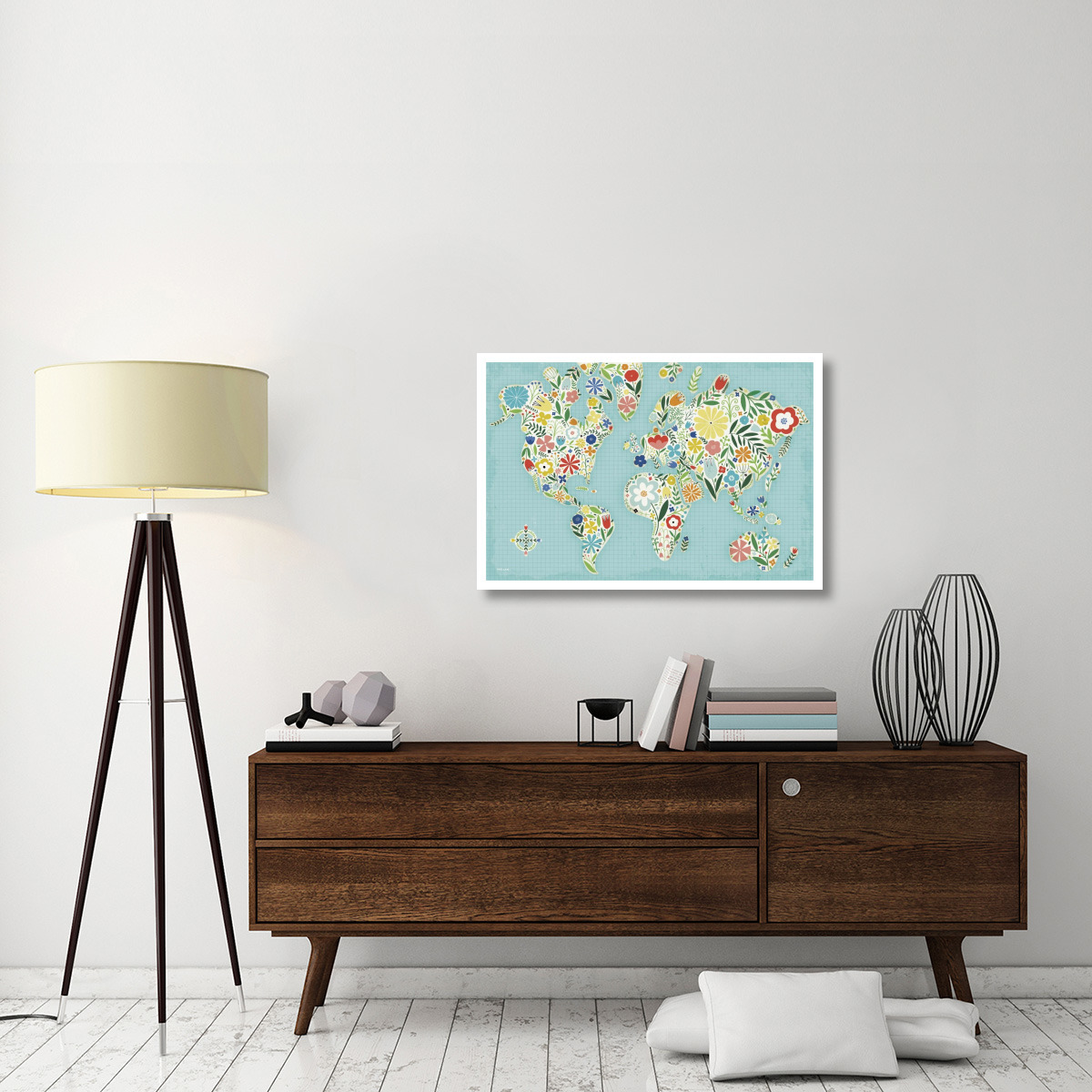 Floral World Blue -Paper Art-38&quotx26"