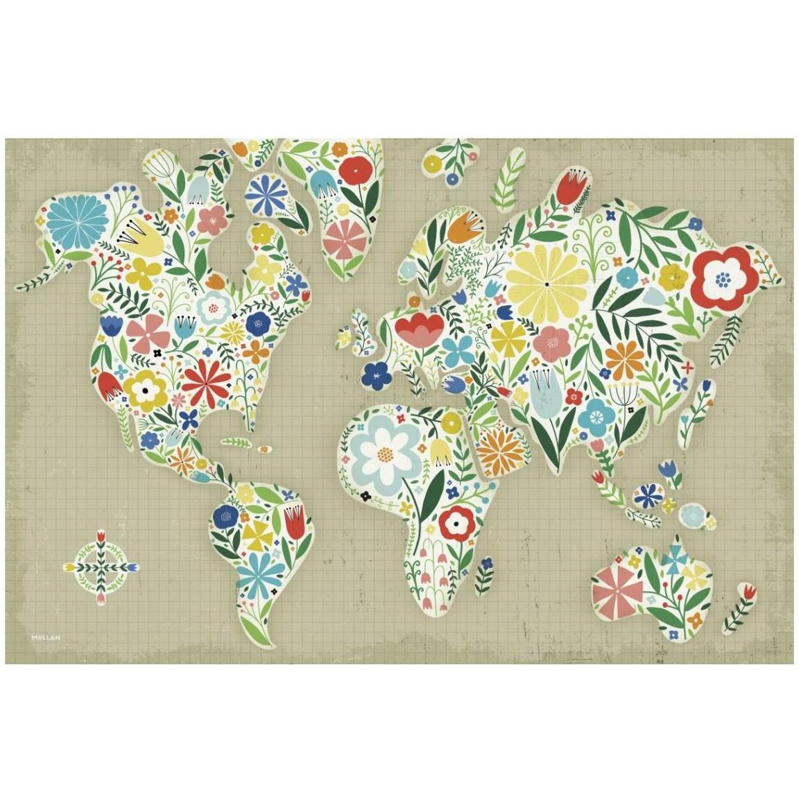 Floral World Tan -Paper Art-20&quotx14"