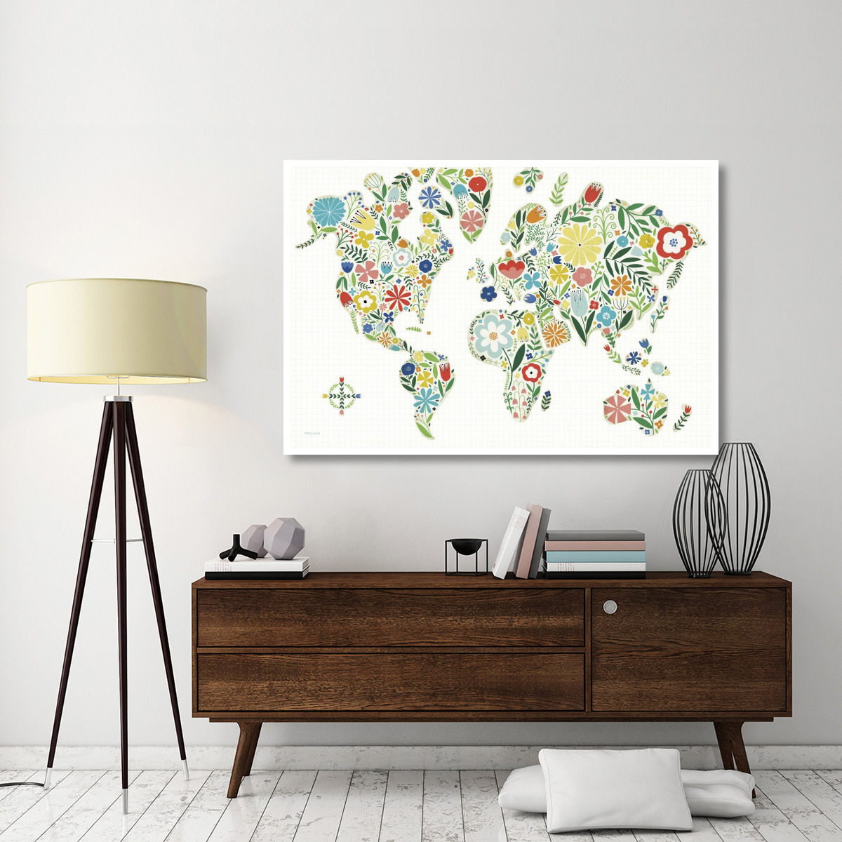 Floral World White -Paper Art-62&quotx42"
