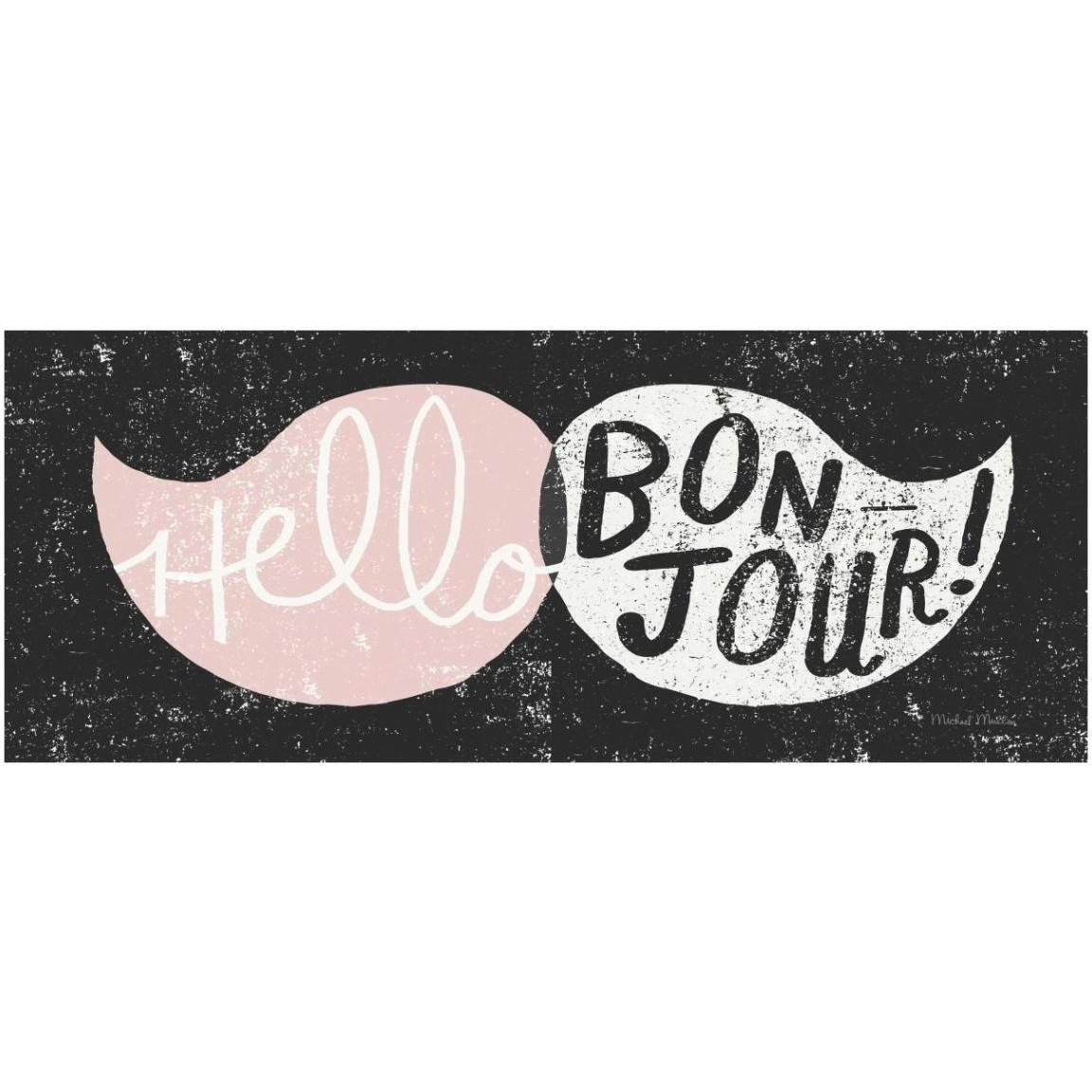 Ridiculous Mustache Vintage Panel Black and Pink -Paper Art-42&quotx18"