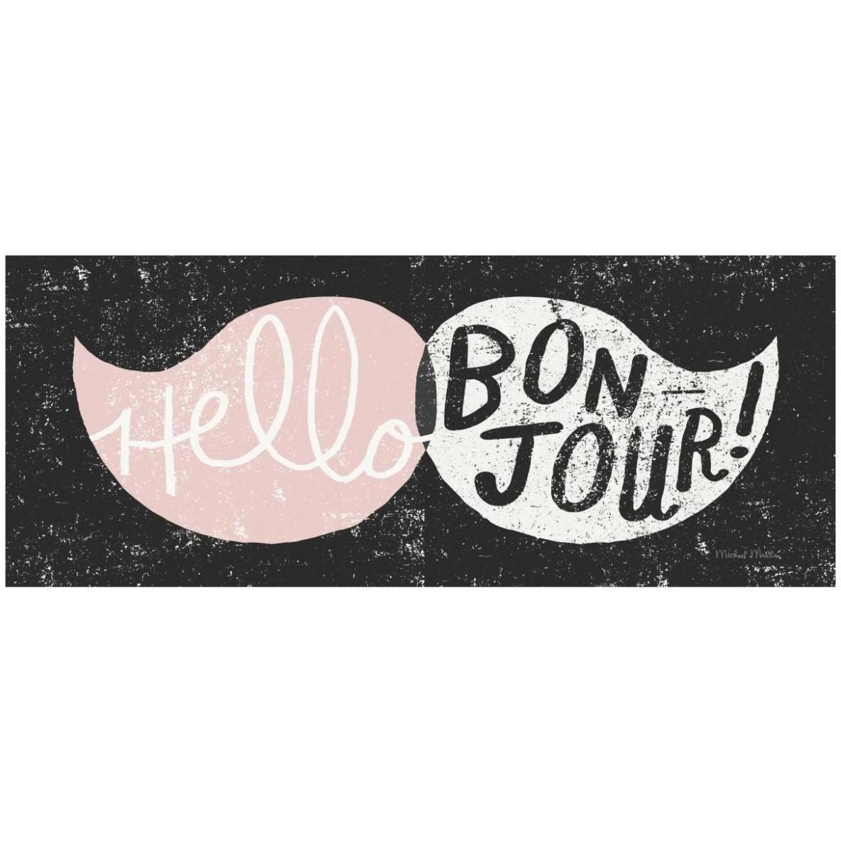 Ridiculous Mustache Vintage Panel Black and Pink -Paper Art-77&quotx32"