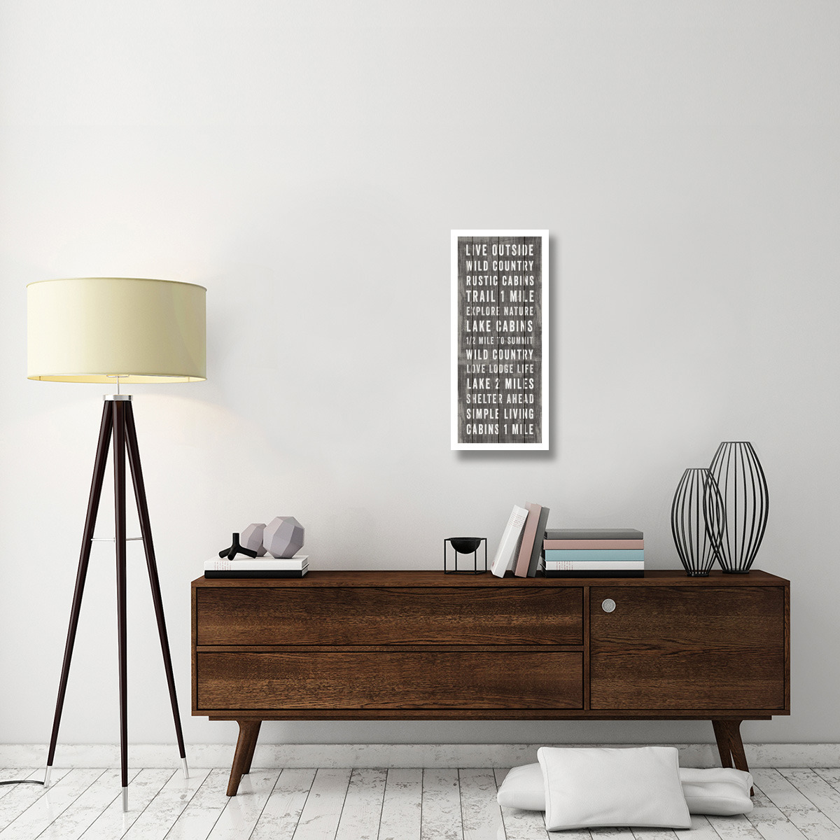 Simple Living Gray Panel I -Paper Art-14&quotx32"
