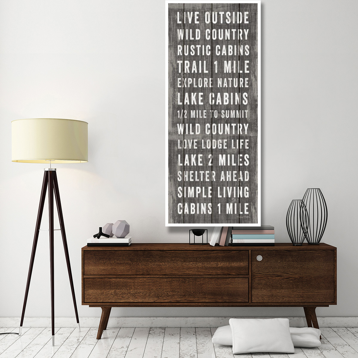 Simple Living Gray Panel I -Paper Art-32&quotx77"