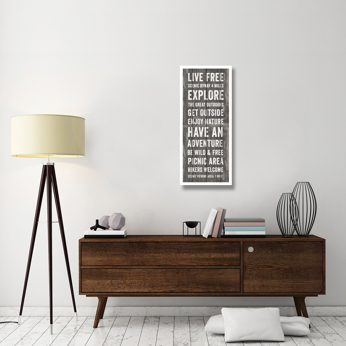 Simple Living Gray Panel II -Paper Art-18&quotx42"