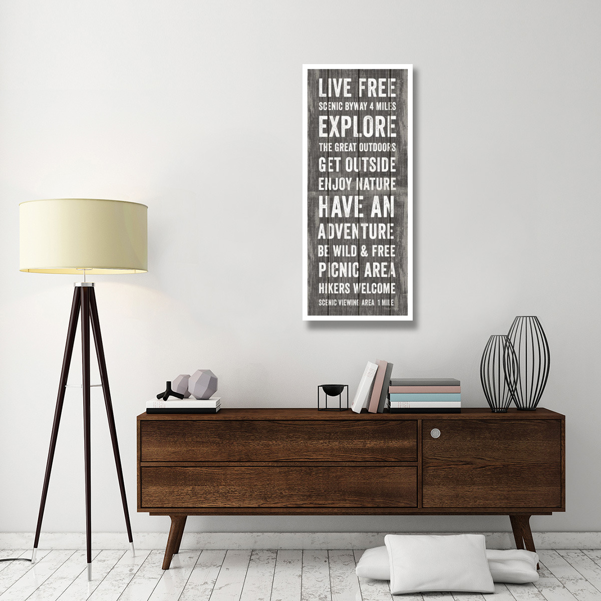 Simple Living Gray Panel II -Paper Art-22&quotx52"
