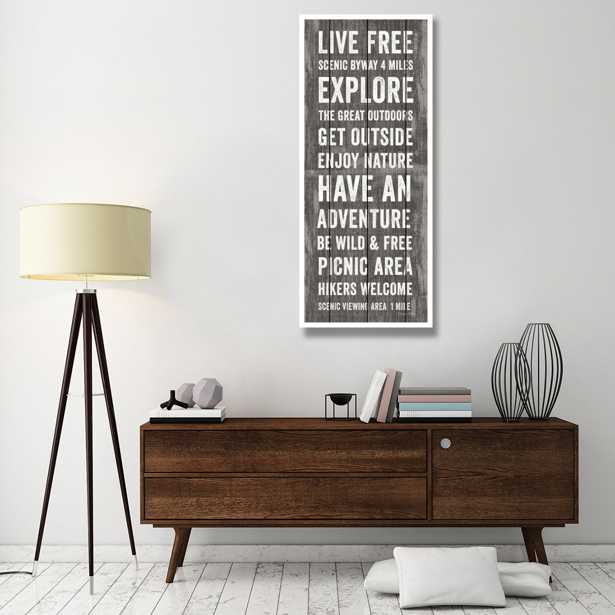 Simple Living Gray Panel II -Paper Art-26&quotx62"
