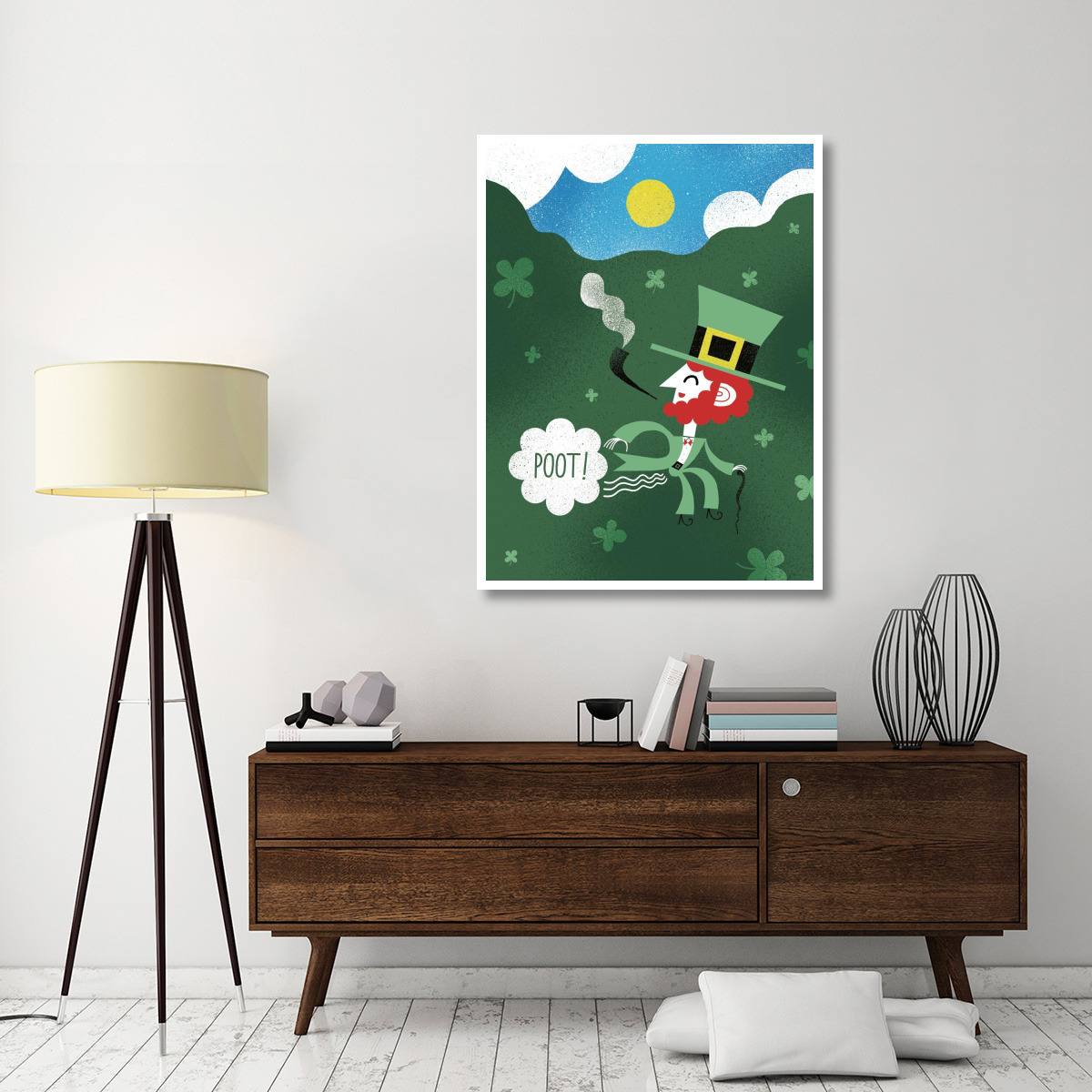 Leprechaun Fart I -Paper Art-38&quotx50"